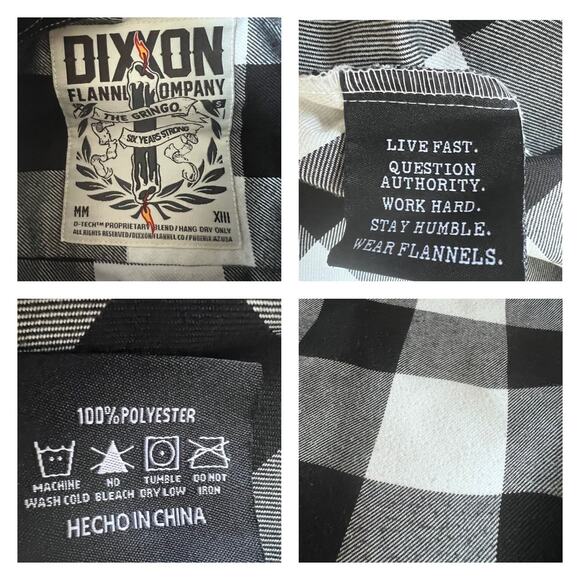 Dixxon Flannel The Gringo Plaid Long Sleeve Button Down Shirt Women Size M - Picture 4 of 8